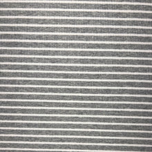 Load image into Gallery viewer, Cotton Spandex Striped Rib - Silver Marle & White