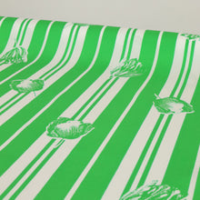 Load image into Gallery viewer, Bold Stripe Floral Poplin Print Deadstock - Bright Green