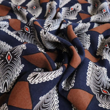 Load image into Gallery viewer, Boundary Rayon Print Deadstock - Navy & Choc