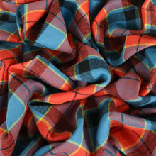 Load image into Gallery viewer, Brushed Cotton Plaid Deadstock - Blue & Orange Plaid