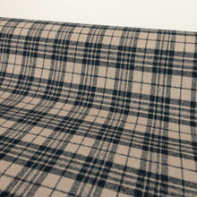 Load image into Gallery viewer, Brushed Cotton Plaid Deadstock - Mushroom & Dark Navy