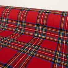 Load image into Gallery viewer, Brushed Cotton Plaid Deadstock - Red Tartan