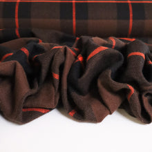 Load image into Gallery viewer, Brushed Plaid Cotton Deadstock - Choc, Black & Orange