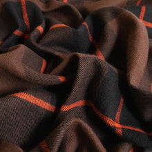 Load image into Gallery viewer, Brushed Plaid Cotton Deadstock - Choc, Black & Orange