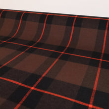 Load image into Gallery viewer, Brushed Plaid Cotton Deadstock - Choc, Black & Orange