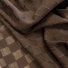 Load image into Gallery viewer, Viscose Nylon Clipped Square Jacquard - Chocolate