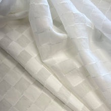 Load image into Gallery viewer, Viscose Nylon Clipped Square Jacquard - White