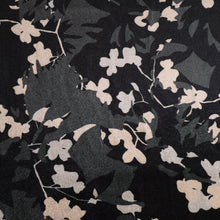 Load image into Gallery viewer, Cordelia Floral Velvet Jacquard Deadstock - Black & Beige