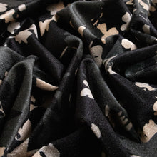 Load image into Gallery viewer, Cordelia Floral Velvet Jacquard Deadstock - Black & Beige