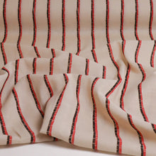 Load image into Gallery viewer, Cotton Linen Double Stripe Print Deadstock - Red
