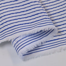 Load image into Gallery viewer, Cotton Lurex Seersucker Stripe Deadstock - Blue
