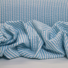 Load image into Gallery viewer, Cotton Lurex Seersucker Stripe Deadstock - Aqua