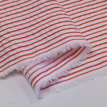 Load image into Gallery viewer, Cotton Lurex Seersucker Stripe Deadstock - Red