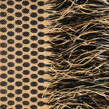 Load image into Gallery viewer, Italian Made Raffia Jacquard with Tassel Edge Designer End - Luca Natural & Black