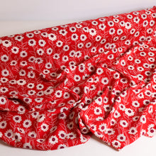 Load image into Gallery viewer, Daisy Rayon Print Deadstock - Crimson Red