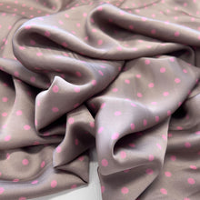 Load image into Gallery viewer, Printed Dot Satin Deadstock - Beige & Pink