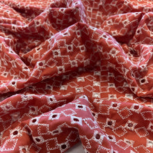 Load image into Gallery viewer, Diamond Eyelet Embroidered Cotton - Rust