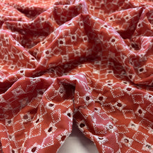 Load image into Gallery viewer, Diamond Eyelet Embroidered Cotton - Rust