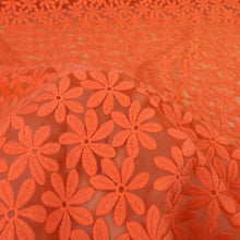 Load image into Gallery viewer, Embroidered Lace Organza Designer End – Neci Tangerine (Sold Out)