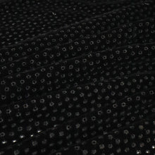 Load image into Gallery viewer, Embroidered Hole Punch Velvet Designer End – Mika Black