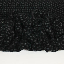 Load image into Gallery viewer, Embroidered Hole Punch Velvet Designer End – Mika Black