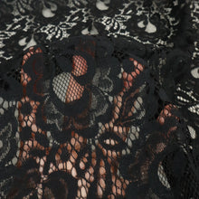 Load image into Gallery viewer, Cotton Nylon Fine Corded Lace - Fortune Black
