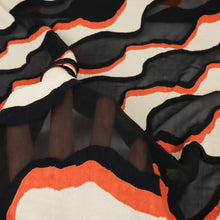 Load image into Gallery viewer, Italian Woven Designer End – Gaia Abstract Appliqué Silk Voile