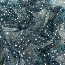 Load image into Gallery viewer, Glitter Dot Mesh Deadstock - Teal Blue