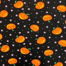 Load image into Gallery viewer, Halloween Cotton Print - Pumpkins & Stars