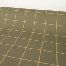 Load image into Gallery viewer, Italian 100% Cotton Windowpane Check Heavy Twill - Sage & Tan