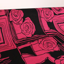 Load image into Gallery viewer, Printed Stretch Knit Deadstock - Fuchsia Rose
