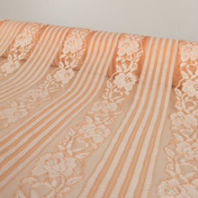 Load image into Gallery viewer, Stripe Floral Corded Lace Deadstock - Peaches & Cream