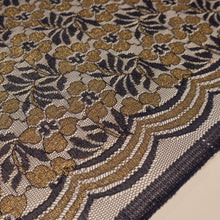 Load image into Gallery viewer, Fine Corded Floral Lurex Lace Deadstock - Navy & Gold