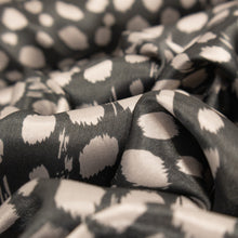 Load image into Gallery viewer, Spot Printed Satin Deadstock - Charcoal & Silver