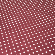 Load image into Gallery viewer, Polka Dot Printed Satin Deadstock - Burgundy & White