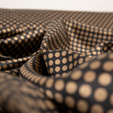 Load image into Gallery viewer, Polka Dot Printed Satin Deadstock - Choc & Tan