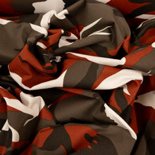 Load image into Gallery viewer, Printed Cotton Drill Deadstock - Camo Burgundy & White