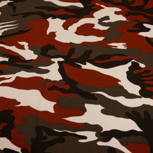 Load image into Gallery viewer, Printed Cotton Drill Deadstock - Camo Burgundy & White