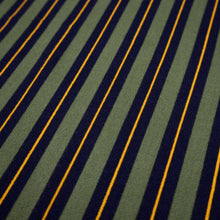 Load image into Gallery viewer, Cotton Preppy Double Stripe Print Deadstock - Army, Navy & Gold