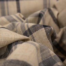 Load image into Gallery viewer, Linen Viscose Windowpane Check Deadstock - Natural & Navy