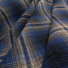 Load image into Gallery viewer, Yarn Dyed Cotton Plaid Deadstock - Blue & Black