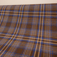 Load image into Gallery viewer, Yarn Dyed Cotton Plaid Deadstock - Brown & Blue