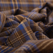 Load image into Gallery viewer, Yarn Dyed Cotton Plaid Deadstock - Brown & Blue