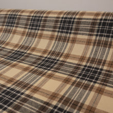 Load image into Gallery viewer, Brushed Cotton Plaid Deadstock - Beige, Taupe & Black
