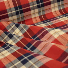 Load image into Gallery viewer, Brushed Cotton Plaid Deadstock - Navy, Red & Cream