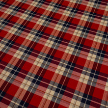 Load image into Gallery viewer, Brushed Cotton Plaid Deadstock - Navy, Red & Cream