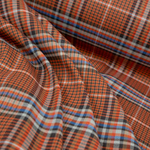 Load image into Gallery viewer, Brushed Cotton Plaid Deadstock - Burnt Orange & Brown