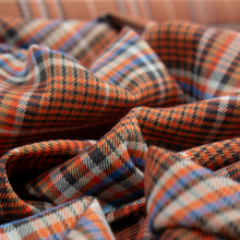 Load image into Gallery viewer, Brushed Cotton Plaid Deadstock - Burnt Orange & Brown