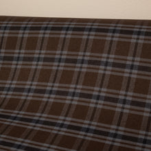 Load image into Gallery viewer, Brushed Cotton Plaid Deadstock - Grey, Navy & Brown