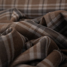 Load image into Gallery viewer, Brushed Cotton Plaid Deadstock - Grey, Navy & Brown